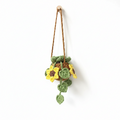 Crochet Sunflower Hanging Pot