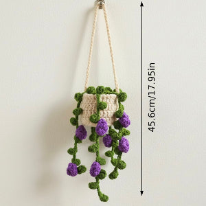 Crochet Purple Flower Pot