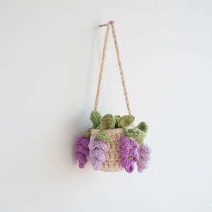Crochet lavender hanging Pot