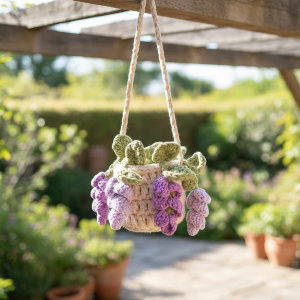 Crochet lavender hanging Pot